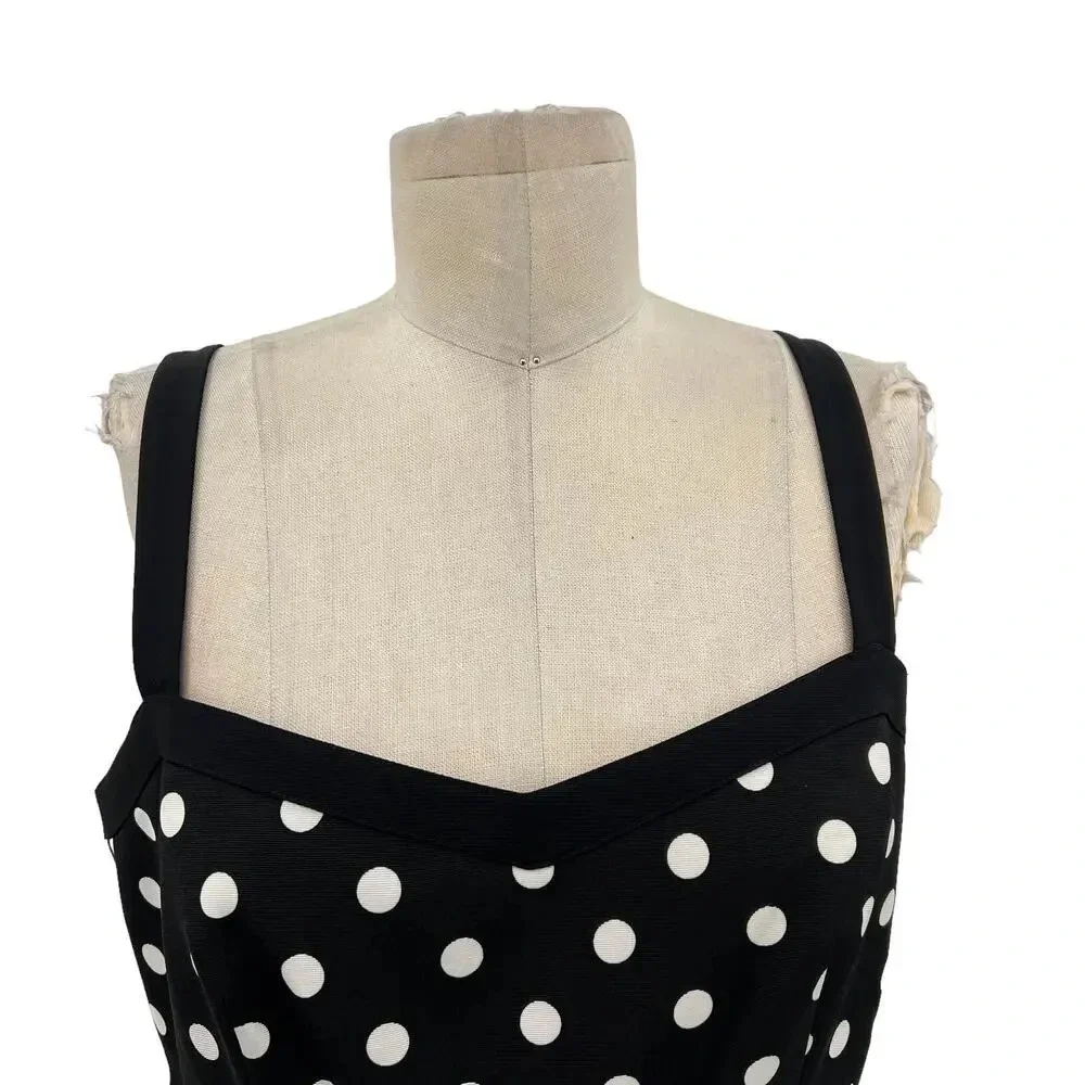 J.‎ Crew Faillie Sheath Baxter Black White Polka Dot Dress Size 8